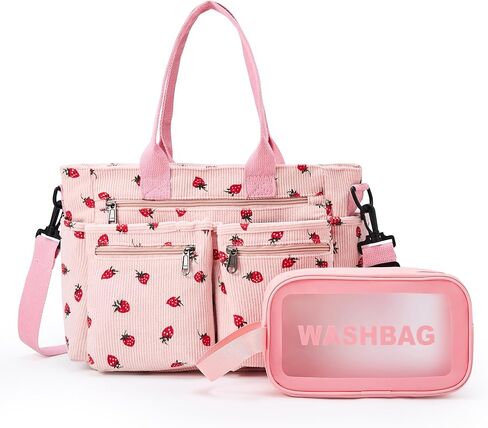 Corduroy Tote Bag for Women, Crossbody Bags, Mutil Pockets Handbag Tote Bag for Travel, Work in Saudi Arabia