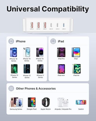 شاحن iPhone 16 15 وسلك كابل من النوع C إلى C بطول 10 أقدام، كتلة شحن USB C / iPad سريع التوصيل الجداري محول الطاقة مكعب صندوق الطوب لهاتف Apple iPhone 16 Pro Max/16/15 Plus/15 Pro/12.9/11 بوصة/Air 4/ الخامس/ميني in Kuwait