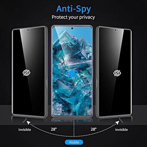 2+2 Pack Privacy Screen Protector for Google Pixel 9 Pro XL, Privacy Tempered Glass Screen Protector and Camera Lens Protector [Easy Installation] in Kuwait