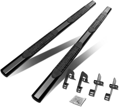 Auto Dynasty Flat Running Boards Compatible with 2004-2014 Ford F150 SuperCrew Cab, Stainless Steel Side Step Rail Nerf Bars, 5" Step Bars, Black Powdercoated in Saudi Arabia