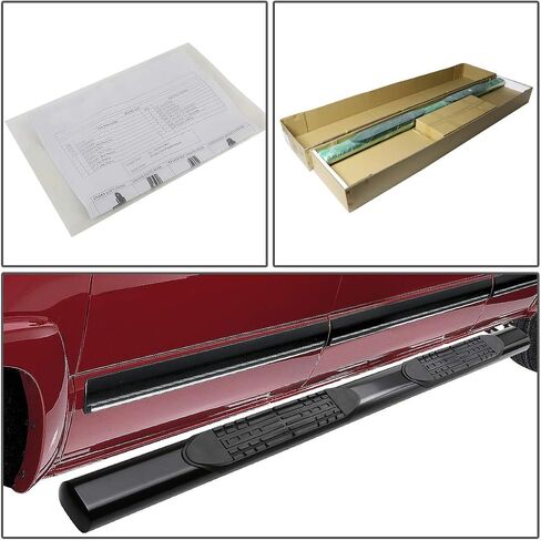 Auto Dynasty Flat Running Boards Compatible with 2004-2014 Ford F150 SuperCrew Cab, Stainless Steel Side Step Rail Nerf Bars, 5" Step Bars, Black Powdercoated in Saudi Arabia