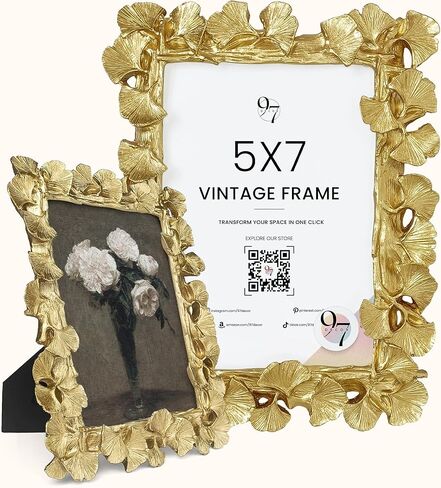 97 Decor Gold Vintage Frame 4x6 - Antique Picture Frames 4x6, Unique Photo Frame 4x6, Small 4 By 6 Ornate Frame For Tabletop And Wall Hanging in Kuwait