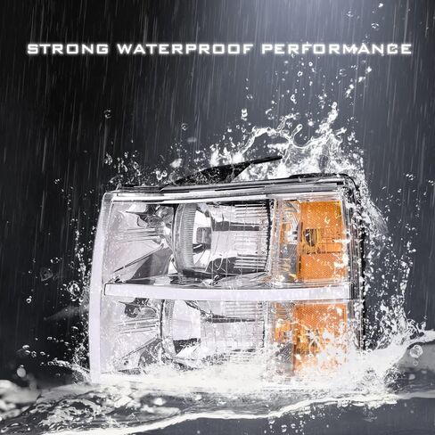 G-PLUS LED DRL Headlights, Compatible with 2007-2014 Chevy Silverado 2500 3500 & HD/Fit 2007-2013 Chevy Silverado 1500 Bumper Headlamp, Smoky lens Black Housing Clear Reflector in Kuwait