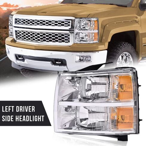 G-PLUS LED DRL Headlights, Compatible with 2007-2014 Chevy Silverado 2500 3500 & HD/Fit 2007-2013 Chevy Silverado 1500 Bumper Headlamp, Smoky lens Black Housing Clear Reflector in Kuwait