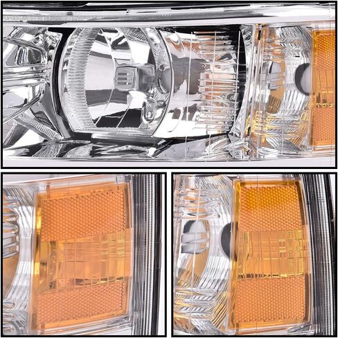 G-PLUS LED DRL Headlights, Compatible with 2007-2014 Chevy Silverado 2500 3500 & HD/Fit 2007-2013 Chevy Silverado 1500 Bumper Headlamp, Smoky lens Black Housing Clear Reflector in Kuwait