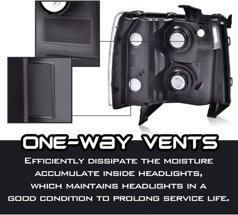 G-PLUS LED DRL Headlights, Compatible with 2007-2014 Chevy Silverado 2500 3500 & HD/Fit 2007-2013 Chevy Silverado 1500 Bumper Headlamp, Smoky lens Black Housing Clear Reflector in Kuwait