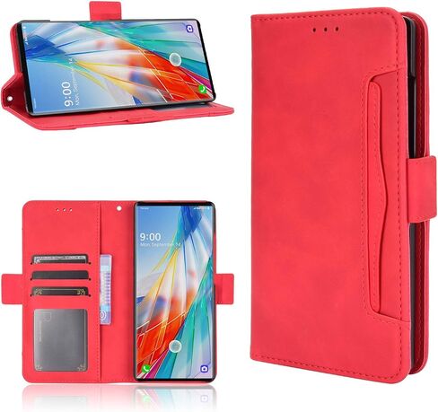 حافظة لهاتف LG Wing 5G، حافظة لهاتف LG LMF100TMK Wing 5G / LMF100VM1 LMF100EMW LMF100VMY LMF100N حافظة فليب من جلد البولي يوريثان باللون الأسود in Saudi Arabia