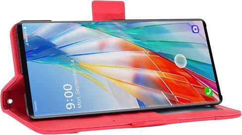 حافظة لهاتف LG Wing 5G، حافظة لهاتف LG LMF100TMK Wing 5G / LMF100VM1 LMF100EMW LMF100VMY LMF100N حافظة فليب من جلد البولي يوريثان باللون الأسود in Saudi Arabia