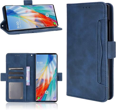 حافظة لهاتف LG Wing 5G، حافظة لهاتف LG LMF100TMK Wing 5G / LMF100VM1 LMF100EMW LMF100VMY LMF100N حافظة فليب من جلد البولي يوريثان باللون الأسود in Saudi Arabia
