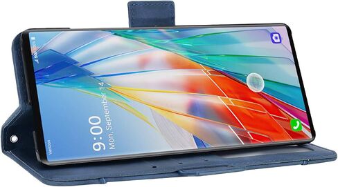 حافظة لهاتف LG Wing 5G، حافظة لهاتف LG LMF100TMK Wing 5G / LMF100VM1 LMF100EMW LMF100VMY LMF100N حافظة فليب من جلد البولي يوريثان باللون الأسود in Saudi Arabia