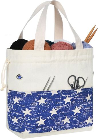 TOGETRUE Yarn Bag, Knitting Crochet Tote Bag, Yarn Storage Bags Organizer, Crochet Bags for Crocheting Project, Store Skein Ball, Short Knitting Needle (Color Arc) in Kuwait
