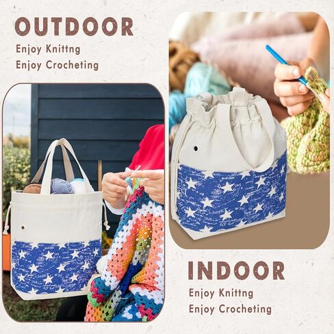 TOGETRUE Yarn Bag, Knitting Crochet Tote Bag, Yarn Storage Bags Organizer, Crochet Bags for Crocheting Project, Store Skein Ball, Short Knitting Needle (Color Arc) in Kuwait