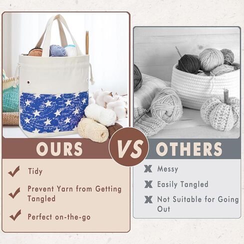 TOGETRUE Yarn Bag, Knitting Crochet Tote Bag, Yarn Storage Bags Organizer, Crochet Bags for Crocheting Project, Store Skein Ball, Short Knitting Needle (Color Arc) in Kuwait