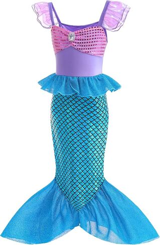 GZ-LAOPAITOU Princess Dress for Little Girls Princess Costume Halloween Birthday Party Dress Up Outfits with Accessories Wig in Kuwait