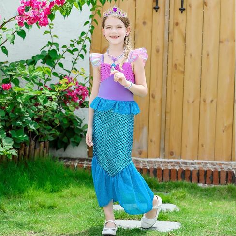 GZ-LAOPAITOU Princess Dress for Little Girls Princess Costume Halloween Birthday Party Dress Up Outfits with Accessories Wig in Kuwait