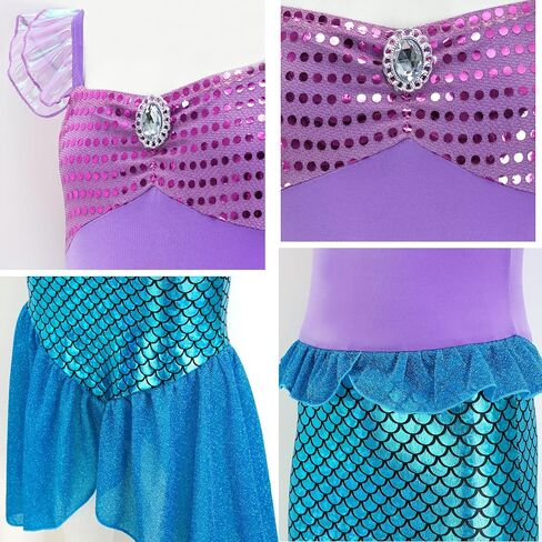 GZ-LAOPAITOU Princess Dress for Little Girls Princess Costume Halloween Birthday Party Dress Up Outfits with Accessories Wig in Kuwait