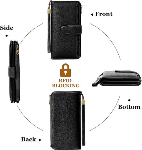 Wallets for Women Credit Card Holder with RFID Blocking Large Capacity Wristlet in Saudi Arabia