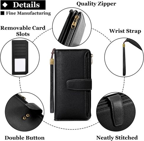 Wallets for Women Credit Card Holder with RFID Blocking Large Capacity Wristlet in Saudi Arabia