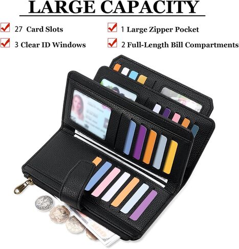 Wallets for Women Credit Card Holder with RFID Blocking Large Capacity Wristlet in Saudi Arabia