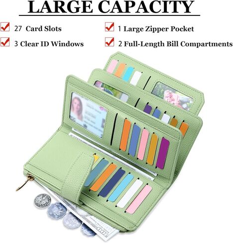 محافظ للنساء حامل بطاقة الائتمان مع RFID حظر المعصم السعة الكبيرة in Kuwait