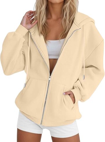 Hoodies zipper for Women 2025 العصرية طويلة الأكمام ذات الحجم الكبير تمرين الخريف الخريف الشتاء السترات المغطاة بعدم الرسوم in Kuwait