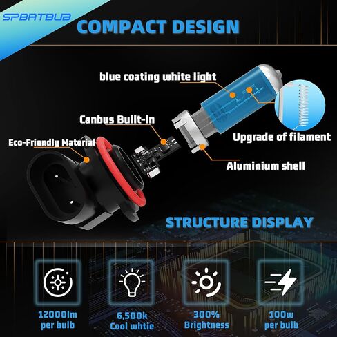 H11b متوافق مع المصابيح الأمامية Kia Optima 2007 2008 2008 2010 2011 2012 2013 2014 ، Halogen H11b Lower Lower Beam ، Plug N Play ، 12V 100W 6000K White ، Plug N Play ، 2 pack in Saudi Arabia