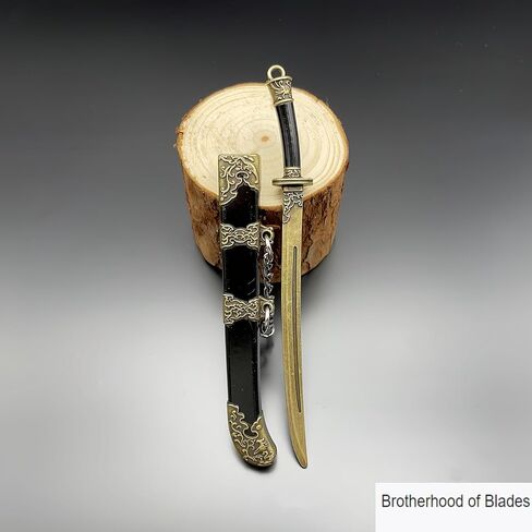 Antique Bronze Metal Keychain with Chinese Elements, Ancient Sword, Bag Decoration (7 pcs) in Saudi Arabia