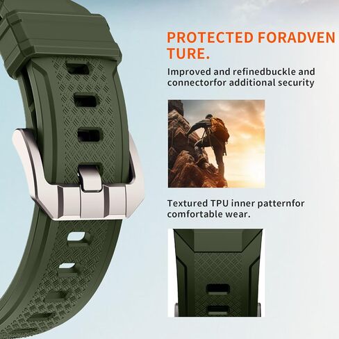 Rubber Bands Compatible with Apple Watch Ultra 2/Ultra Band 49mm 45mm 44mm 42mm for Men Women,Designer Rugged Durable Silicone Strap with Metal Connector for iWatch Series 9 8 7 6 5 4 3 2 1 SE in Kuwait