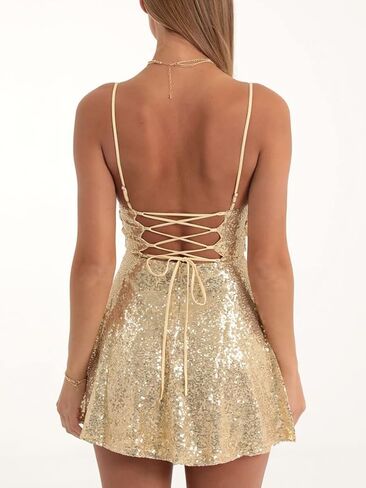 Feorjgp Womens Sparkly Sequin Mini Dress اللامع اللامع الحزام in Kuwait