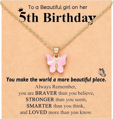 UNGENT THEM Happy 6th 7th 8th 9th 10th 11th 12th Birthday Gifts, You Make The World A More Beautiful Place Butterfly Necklace Bday Presents in Kuwait