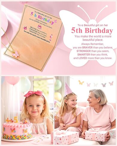UNGENT THEM Happy 6th 7th 8th 9th 10th 11th 12th Birthday Gifts, You Make The World A More Beautiful Place Butterfly Necklace Bday Presents in Kuwait