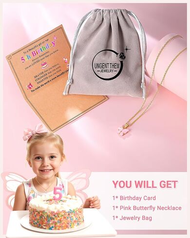 UNGENT THEM Happy 6th 7th 8th 9th 10th 11th 12th Birthday Gifts, You Make The World A More Beautiful Place Butterfly Necklace Bday Presents in Kuwait