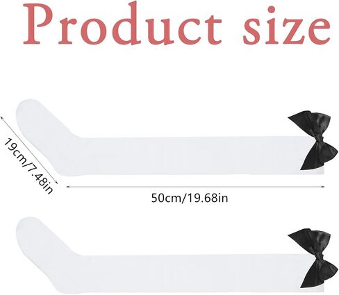 Women's Cotton Opaque Knee High Socks 1 Pair Smooth Edge Bow Socks Cute Soft Knee Uniform Dress Sock with Bow Decorations for Women Daily Lolita Gothic - White with Black Bows in Saudi Arabia