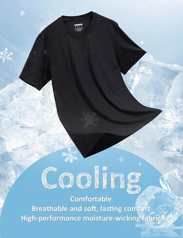 MAGCOMSEN Mens T-Shirts UPF 50+ Cooling Short Sleeve Shirts Cotton Lightweight Moisture Wicking Soft Casual Summer Tees in Kuwait