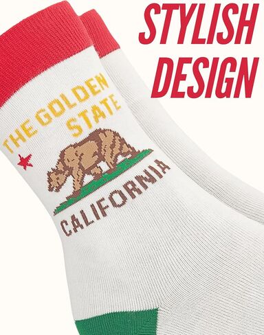 InnoBeta California Gifts Socks for Women Men, California Proud Flag Themed One Size Crew Socks, Eureka in Saudi Arabia