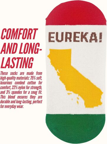 InnoBeta California Gifts Socks for Women Men, California Proud Flag Themed One Size Crew Socks, Eureka in Saudi Arabia