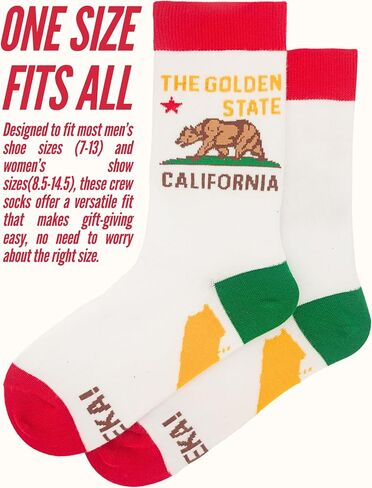 InnoBeta California Gifts Socks for Women Men, California Proud Flag Themed One Size Crew Socks, Eureka in Saudi Arabia
