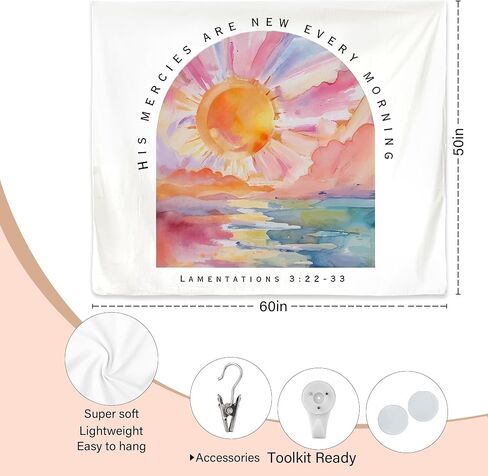 Exqcom Abstract Colorful Mountain Landscape Christian Tapestry, Trust in the Lord with All Your Heart Bible Verse Tapestries Wall Blanket for Home Living Room Church Decor, 50x60 Inch in Saudi Arabia