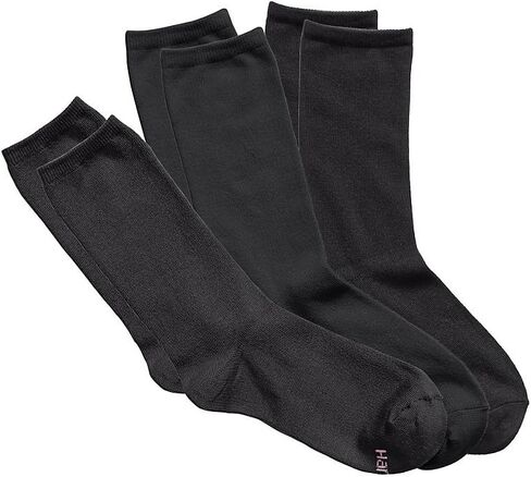 Hanes Women's Comfortsoft Sistended Sizes Crew (3 حزم) ، أسود ، 9-11 in Saudi Arabia