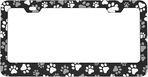 Cow Print License Plate Frame - 1 Pack Personalized Animal White Black Spot License Plate Holder Aluminum Metal Car Tag Cover with 2 Holes Decoration for US Vehicle Standard for Women Men in Saudi Arabia