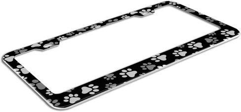 Cow Print License Plate Frame - 1 Pack Personalized Animal White Black Spot License Plate Holder Aluminum Metal Car Tag Cover with 2 Holes Decoration for US Vehicle Standard for Women Men in Saudi Arabia