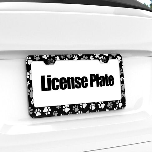 Cow Print License Plate Frame - 1 Pack Personalized Animal White Black Spot License Plate Holder Aluminum Metal Car Tag Cover with 2 Holes Decoration for US Vehicle Standard for Women Men in Saudi Arabia