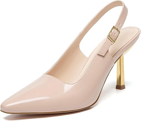 Athlefit Women's High Stiletto Slingback Heels Elegant Closed Square Toe Dress Pumps Shoes for Bridal Wedding Work Party in Saudi Arabia