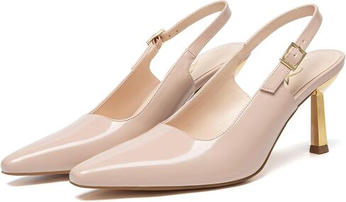 Athlefit Women's High Stiletto Slingback Heels Elegant Closed Square Toe Dress Pumps Shoes for Bridal Wedding Work Party in Saudi Arabia