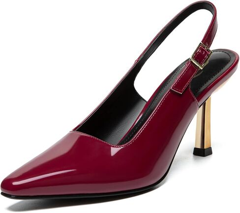 Athlefit Women's High Stiletto Slingback Heels Elegant Closed Square Toe Dress Pumps Shoes for Bridal Wedding Work Party in Saudi Arabia