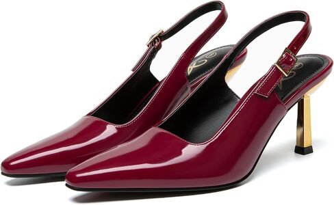Athlefit Women's High Stiletto Slingback Heels Elegant Closed Square Toe Dress Pumps Shoes for Bridal Wedding Work Party in Saudi Arabia