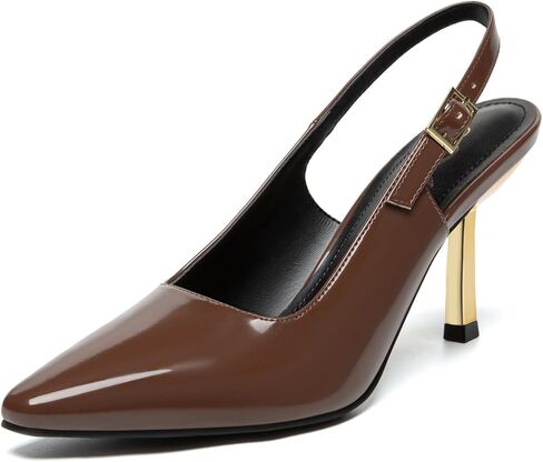 Athlefit Women's High Stiletto Slingback Heels Elegant Closed Square Toe Dress Pumps Shoes for Bridal Wedding Work Party in Saudi Arabia