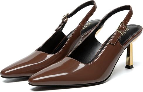 Athlefit Women's High Stiletto Slingback Heels Elegant Closed Square Toe Dress Pumps Shoes for Bridal Wedding Work Party in Saudi Arabia