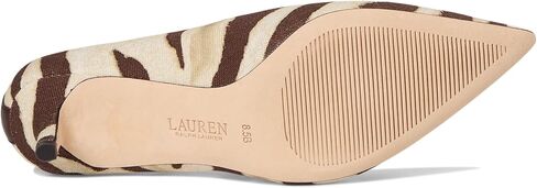 لورين رالف لورين للسيدات Adrienne Zebra-Print Canvas مضخات in Kuwait