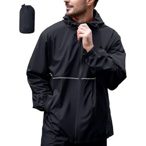 ZITY Men's Rain Jacket Waterproof with Hood Lightweight Raincoat for Golf Hiking Camping Cycling in Kuwait